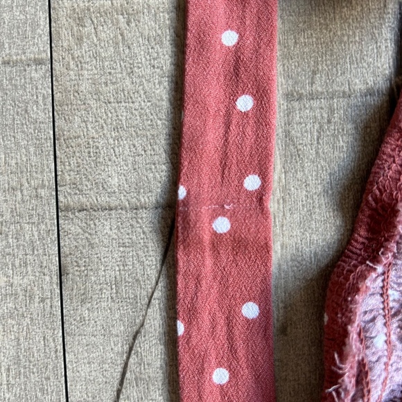 Pacsun Lottie Moss Pink White Polkadot Smocked Crop Top Festival Boho Retro MED - Picture 15 of 15